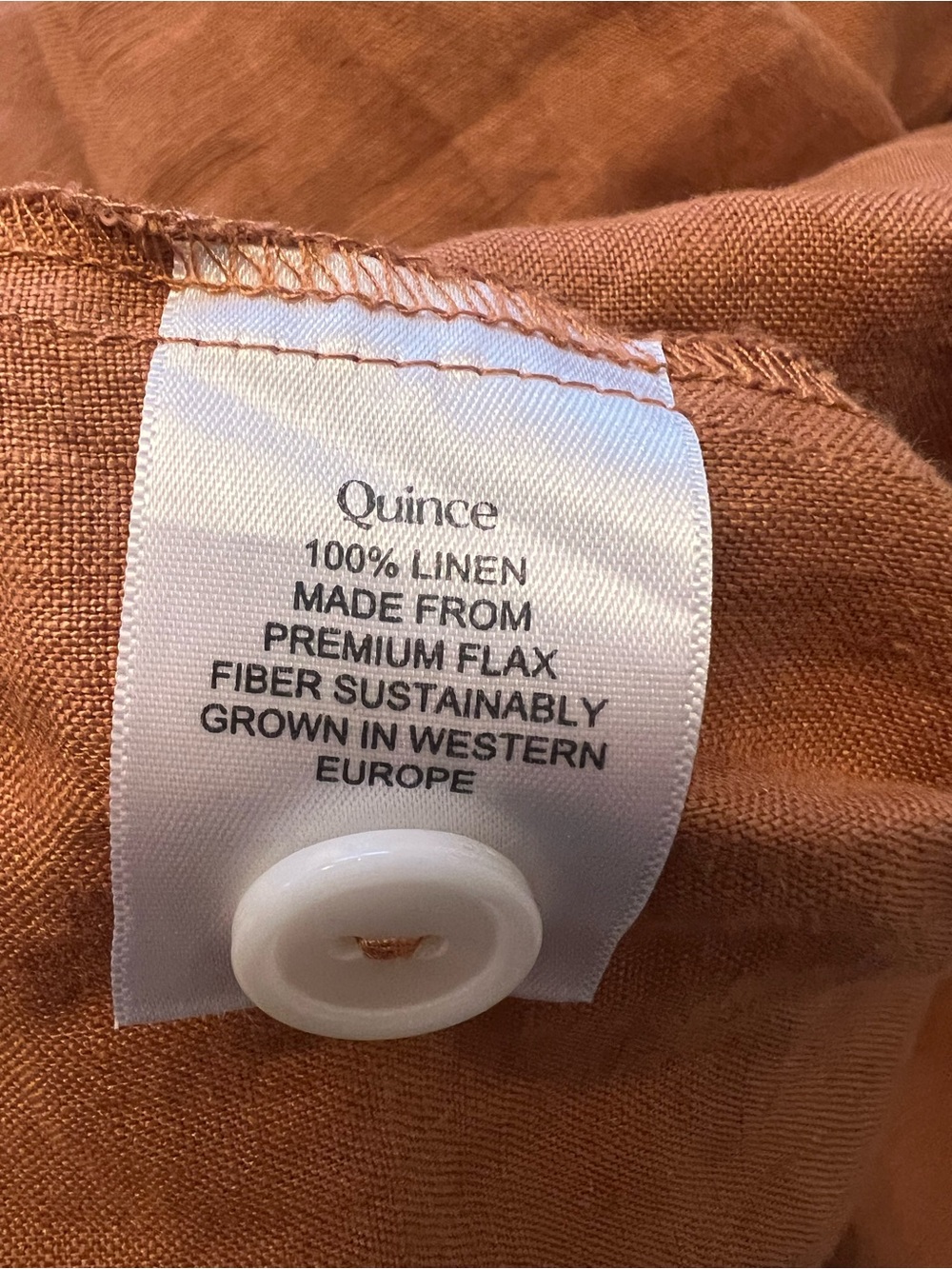 Quince Rust Button-Front Midi Shirt Dress - Picture 5 of 5